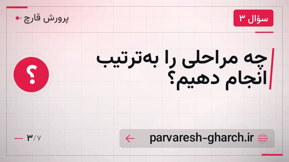 چه مراحلی را به‌ترتیب انجام دهیم؟