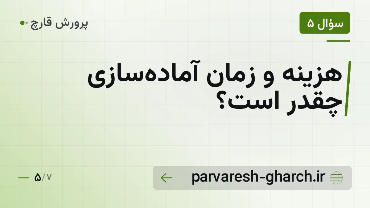 هزینه و زمان آماده‌سازی چقدر است؟
